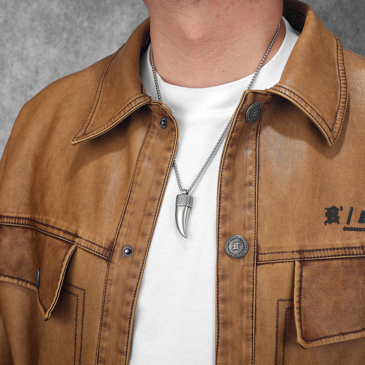 Ox Horn Amulet Men Necklaces With Pendant Stainless Steel Simple Jewelry For Male Women Punk Hip Hop Accessories Gifts Wholesale