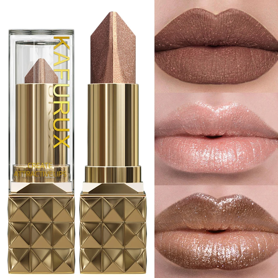 4 Color Glitter Two Tone Lipstick Matte Pearlescent Lip Tint,Shiny Metallic Lip Senior Lip Korean Makeup Gifts Lip Gloss...