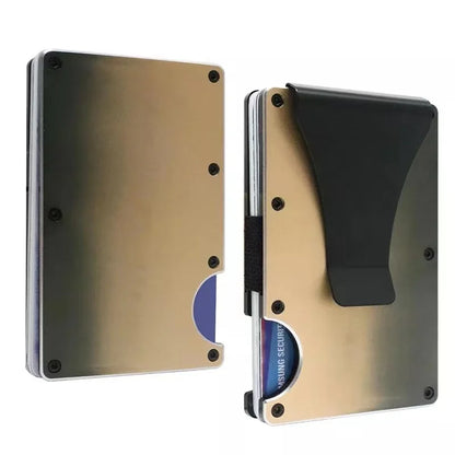 RFID Clip Metal Wallet Blocking Aluminum Minimalist Credit Card Holder Money Wallets 2024 All Color Slim Business Bank Id Case