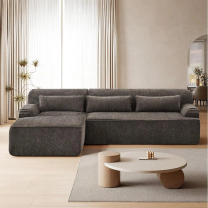 L-Shaped Modular Sectional Chenille Sofa 3 Pockets Scratch Pet Friendly Living Room 102in Left Facing Green, Customized...