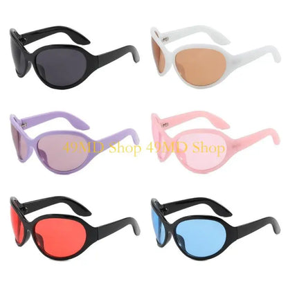 49MD Alien Sunglasses Punk Sunglasses y2k Sunglasses Wrap Around Sunglasses Uv400 Sunglasses Shades Glasses Eyeglasses - Kimlud