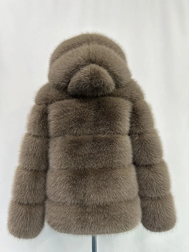 Women Hooded Thick Jackets Fur Faux Solid Zipper Coat Long Sleeve Cardigan Spliced Hoodies Warm Streetwear Coats Winter