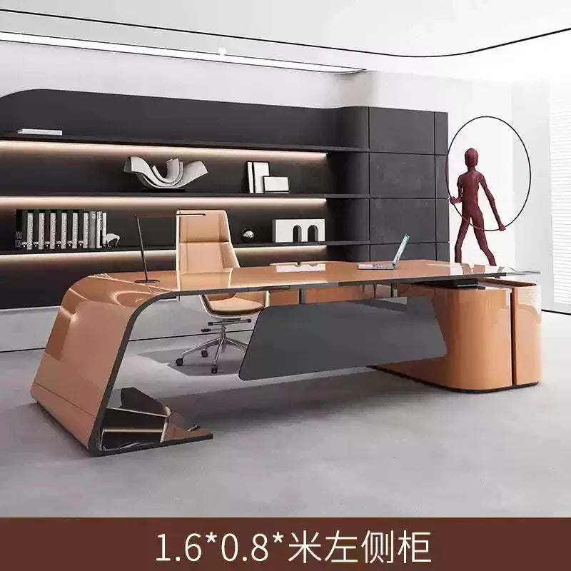European High Quality Office Desk Cheap Executive Study Standing Office Desk Storage Floor Boss Wooden Escritorio...