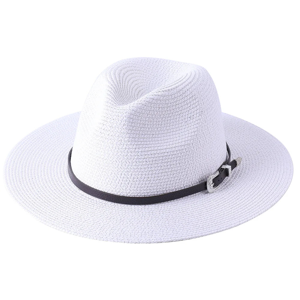 60CM Big Size Fashion Straw Parent-Child Hat For Women Men Summer Paper Panama Jazz Beach Hats Travel UV Protection Sun Cap