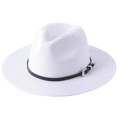 60CM Big Size Fashion Straw Parent-Child Hat For Women Men Summer Paper Panama Jazz Beach Hats Travel UV Protection Sun Cap