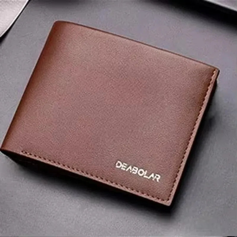 Genuine Leather Mens Wallet Premium Product Real Cowhide Wallets For Man Short Black Wallet Portefeuille Homme Short Purses