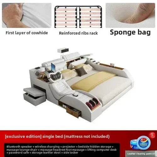 Korean Modern Luxury Bed European Nature Luxury Bedroom Human Bed Design Multifunctional Bedroom Camas King Size Home Furniture - Kimlud
