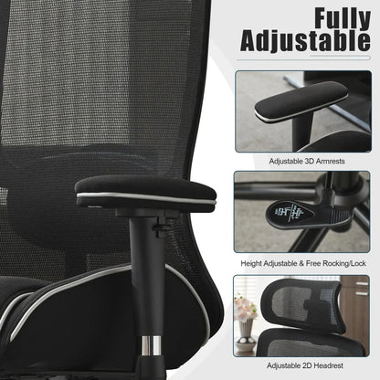 Free Shipping 400 LBS High Back Mesh Ergonomic Office Chair with 4.33inch Thicken Seat - Kimlud