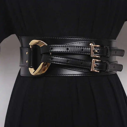 LANMREM Fashion PU Leather Belt Irregular Cowhide Waist Women's Decorative Suit Dress Sweater Waist Belts 2025 New...