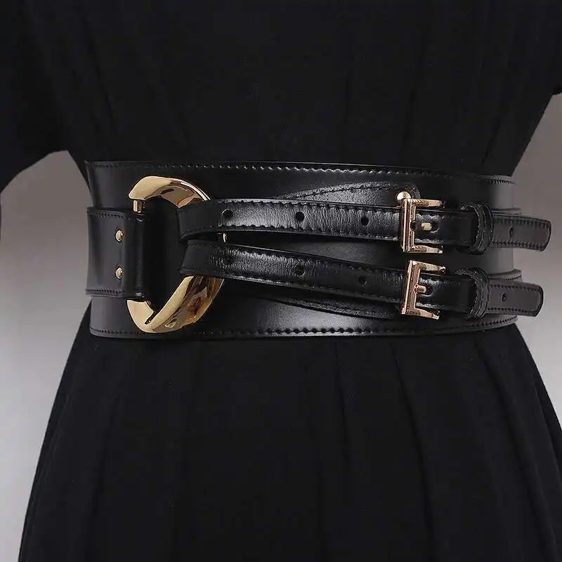 LANMREM Fashion PU Leather Belt Irregular Cowhide Waist Women's Decorative Suit Dress Sweater Waist Belts 2025 New...