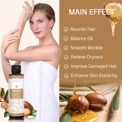 100ml Argan Oil For Hair Nourish Repair Damaged Balance Oil Organic Essence Enhance Improve Drying Skin Body Care |...
