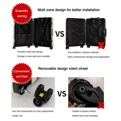 Large Capacity Suitcase Universal Wheel Travel Bag Lightweight Carry-on Boarding Trolley Luggage Aluminum Frame 20/30 inch