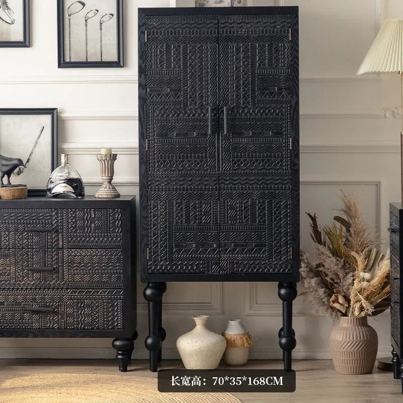 Open Buffet Solid Wood Sideboards Living Room Dresser Closets Luxury Display Cabinet Entrance Credenza Dining Room...