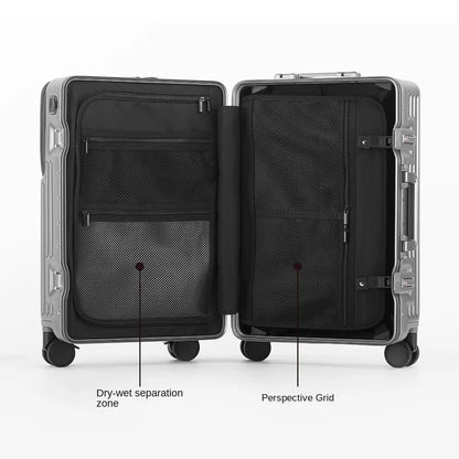 New Front Opening Luggage 24 inch USB Multifunctional Suitcase 20“ Boarding Trolley case 26 inch Large Capacity with Cup holder