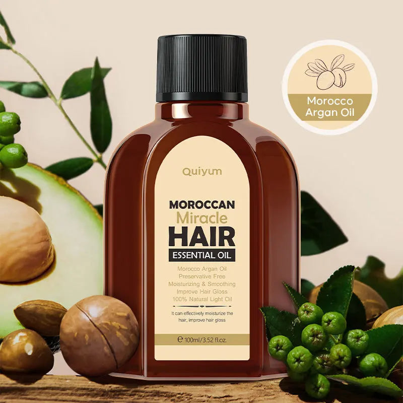 100ML Hair Care Oil Moroccan Pure Argan Hair Essential Oil for Dry Hair Types Multi-functional Hair Care Products for...