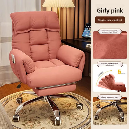Ergonomic Computer Desk Chair Comfort Long Hours Office Recliner Dorm Gaming Backrest Chair with Lounge Sleeping Feature - Kimlud
