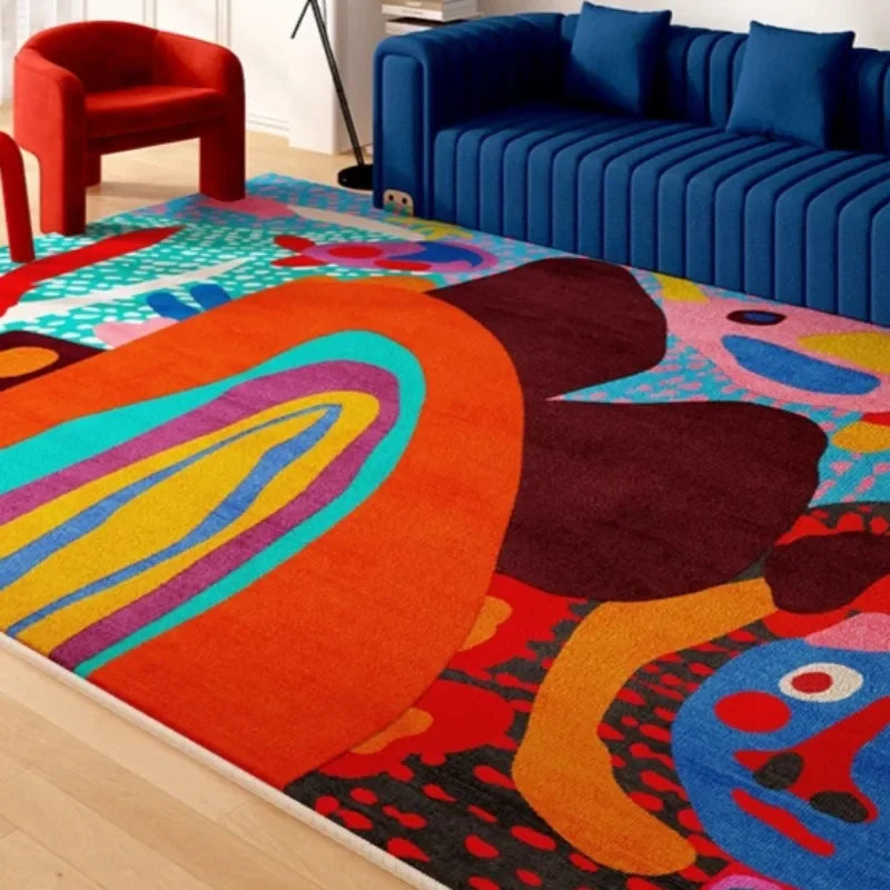 Living Room Carpet Art Irregular Color Abstract Home Bedroom Bedside Mat Easy To Care Cloakroom Coffee Table Rug Ковер Tapis 러그 - Kimlud