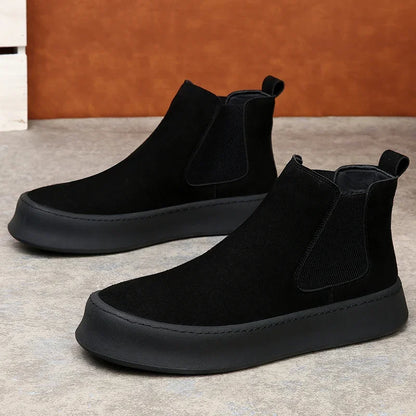 Luxury Slip on Safety Comfort Shoes Man Outdoors Chelsea Boot Leather Fashion Walking Shoes Men Autumn New Men's Boots