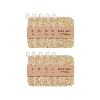 Natural Loofah Sponge Scrubber Plant Fiber Dish Washing Pad Oil Stain Remover Reusable Kitchen Cleaner with Rope Handle Cleaning