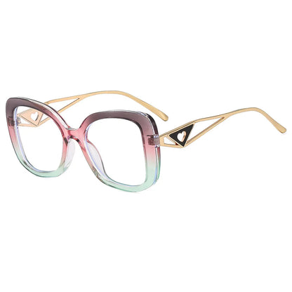 Luxury Brand Oversized Square Reading Glasses Women Triangle heart Temple Eyeglasses Blue Light Blocking Clear Computer...