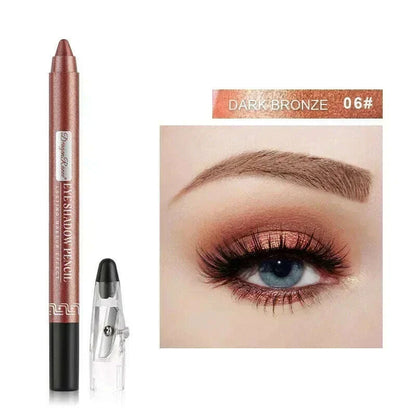 Pearlescent Eyeshadow Pen with Pencil Sharpener Fine-shine Lying Silkworm Pencils Highlighter Multi-use Eye Shadow Stick Makeup