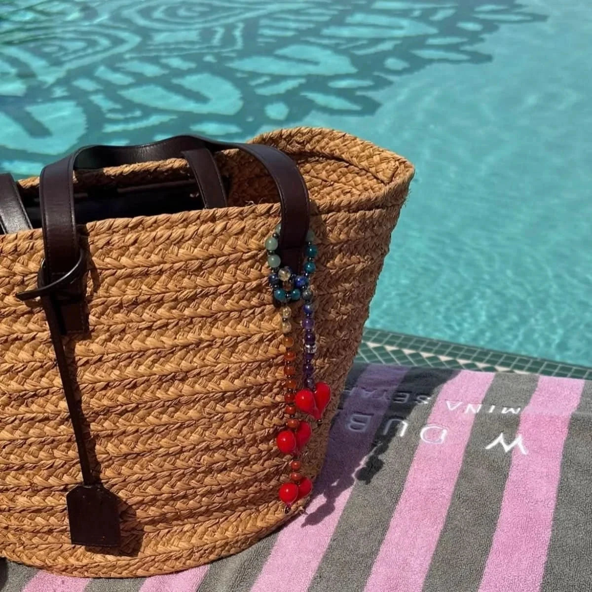 HERLOOK Y2K Bohemian Bag Charm for Women Red Heart Colorful Beads Chakra Energy Healing Pendant Fashion Jewelry Gift...