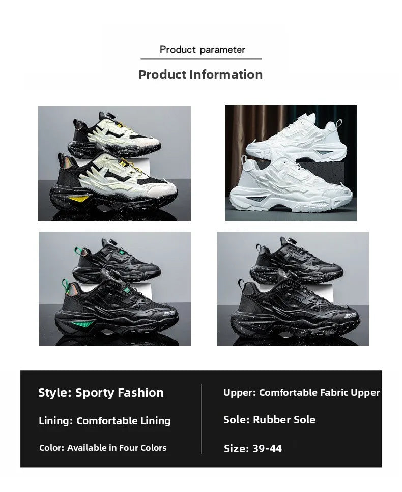 Men's Sport Shoes Thick Bottom Casual Style Fall Fashion Trendy Brand Hong Kong Style Old Dad Shoes Breathable Mesh Upper - Kimlud