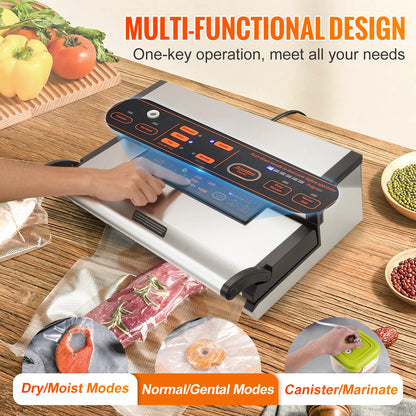SucceBuy Commercial Vacuum Sealer Machine Multifunction Automatic Food Packaging with Bag Roll Storage Cutter for Home Kitchen - Kimlud