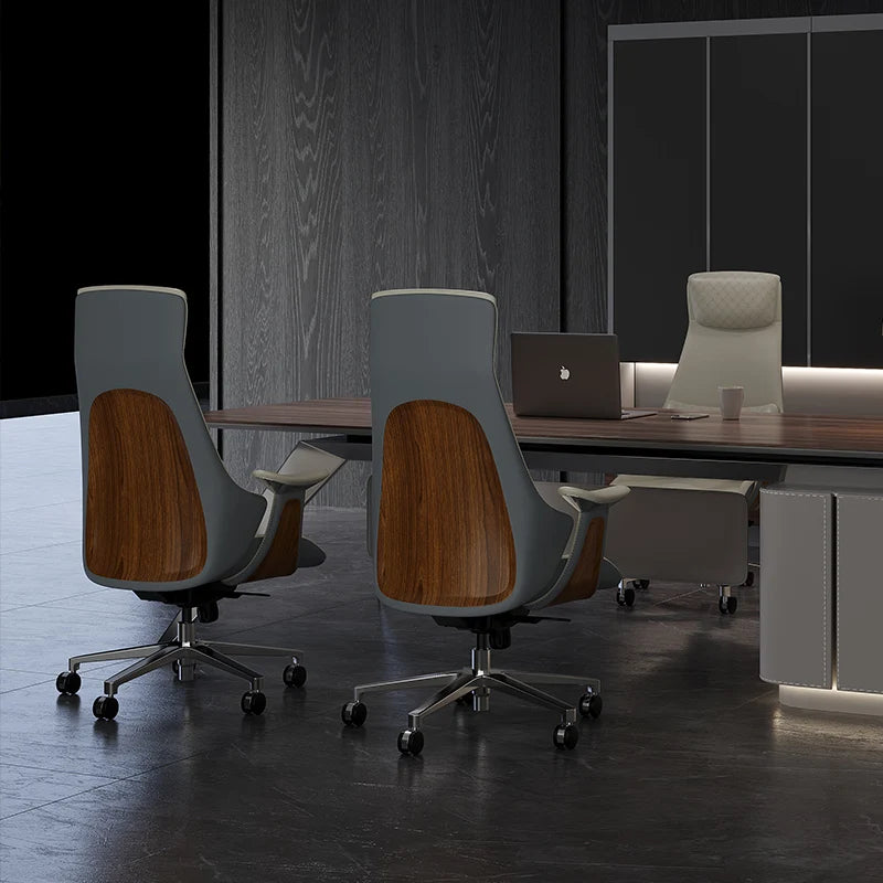 High Back Executive Boss CEO Manager Office Chair Comfortable Aluminum Base Adjustable Height Computer Chair | Kimlud...