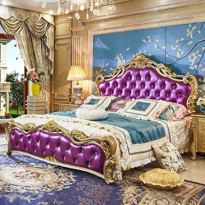 Large Princess Master Bedroom Set Double Villa High Luxury Human Bedroom Set Wooden Sleeping Letti E Mobili Nordic Furniture - Kimlud