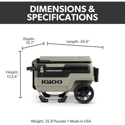 Trailmate Journey 70Qt Wheeled Cooler, Insulated Hard Shell Ice Chest Innovative design Unique features High quality |...