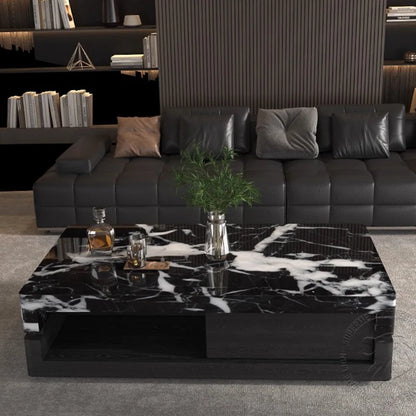 Drawers Minimalist Coffee Table Wood Modern Decoration Space Coffee Table Saving Aesthetic Mesas Bajas Postmodern Furniture