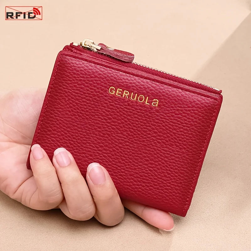 GERUOLA Wo's RFID Blocking Wallet - Slim Lightweight 2-in-1 Zippered Card Holder & Coin Purse, Foldable Compact Design...