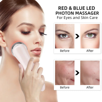 EMS Facial Massager LED Light therapy Sonic Ion Vibration Skin Tightening Face Lifting Anti Wrinkle Beauty Device Skin Care Tool