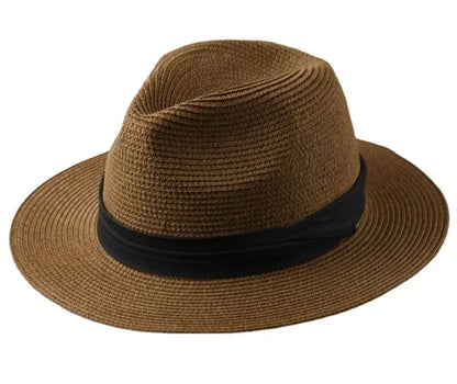 OverSize Big  Sun Hats for Men Women Beach Panama  Wide Brim Straw Hat Lady Summer Sun Hats Plus Size Fedora Hat 55-57cm 58-60cm