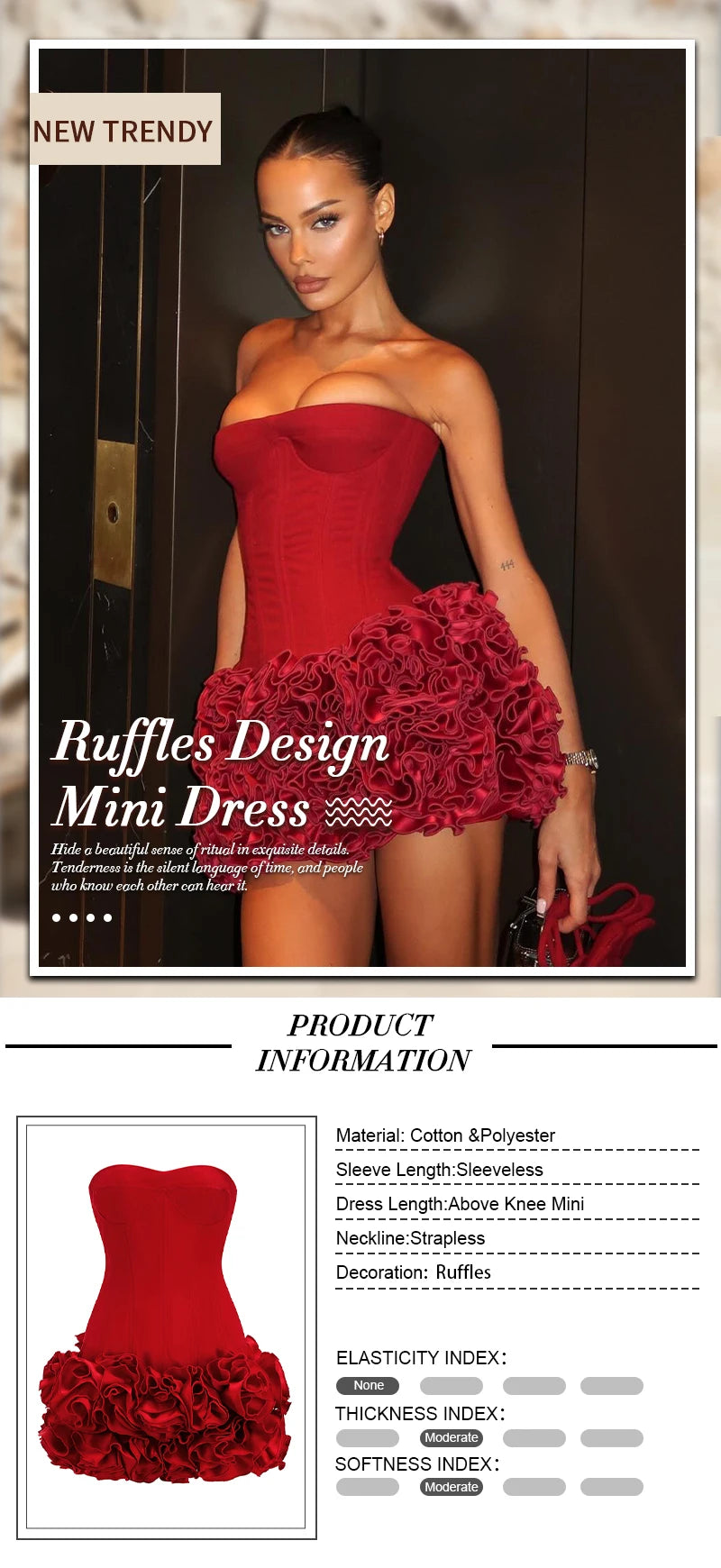 Stereoscopic Flowers Back Laceing Strapless Solid Bandage Mini Evening Dress Sweet Woman Birthday Party Patchwork Lace Up Dress