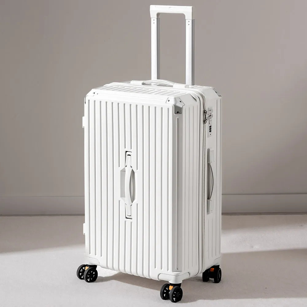 30/32-inch Large Size Luggage Multifunctional Cup Holder and Mobile Phone Holder Aluminium Framed Travel Suitcases Trip Cabin - Kimlud