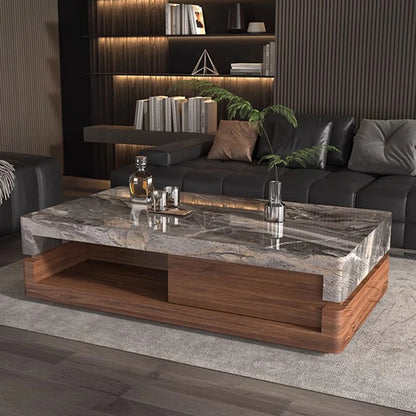 Drawers Minimalist Coffee Table Wood Modern Decoration Space Coffee Table Saving Aesthetic Mesas Bajas Postmodern Furniture