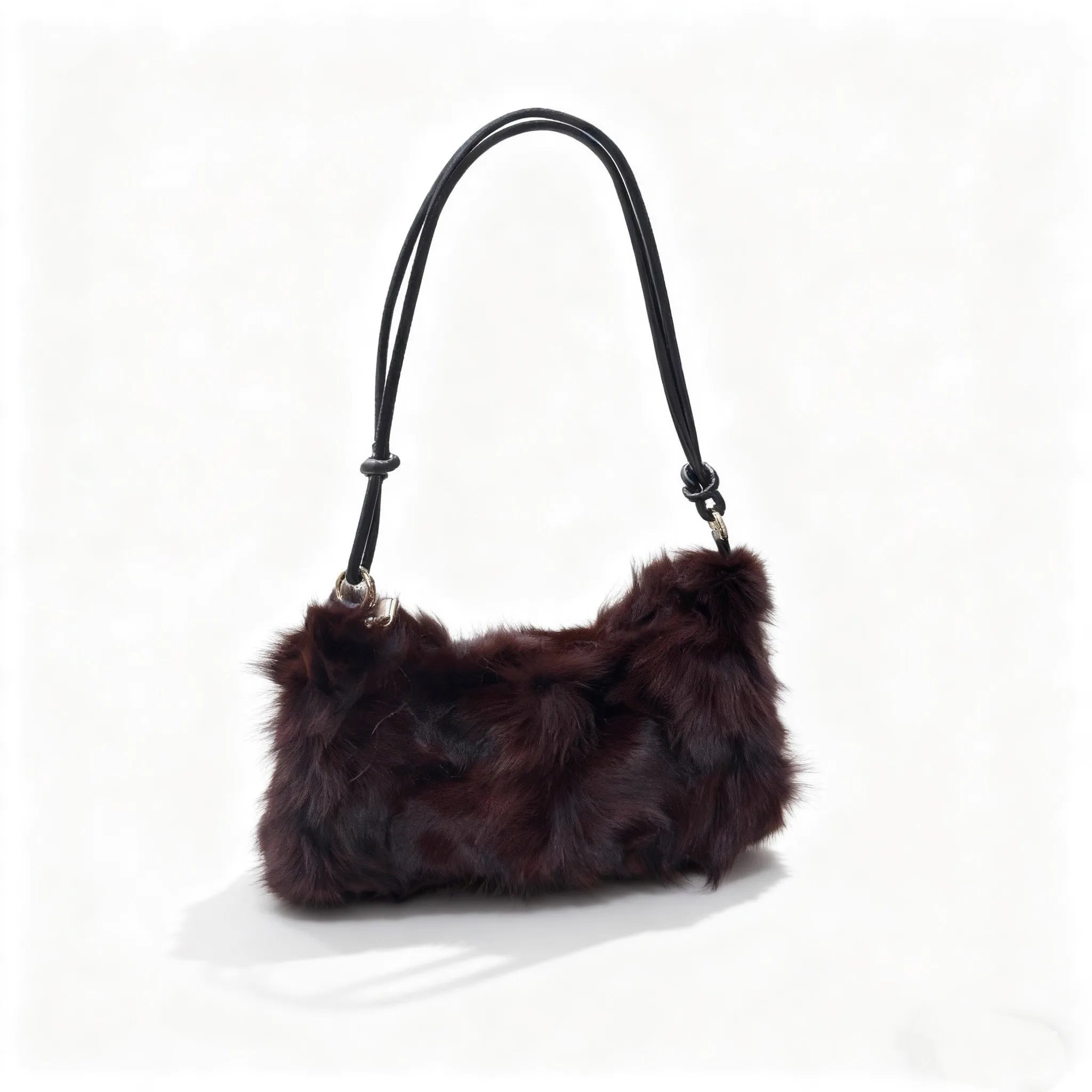 Winter Fox Fur Bag Women's  Bag Fashion  Handbag Ladies Bags Purses Women Shoulder Bag Real Silver Fox Fur Messenger Bags