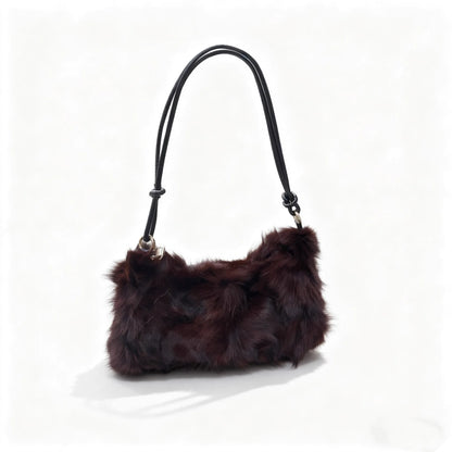 Winter Fox Fur Bag Women's  Bag Fashion  Handbag Ladies Bags Purses Women Shoulder Bag Real Silver Fox Fur Messenger Bags