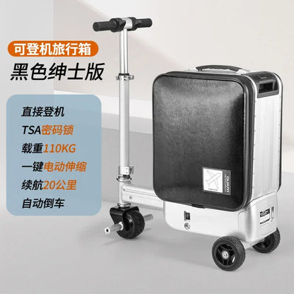 Electric Suitcase Scooter Can Ride 20 Inches Front Open Cover Boarding Password Suitcase Multi-function Pull | Kimlud...