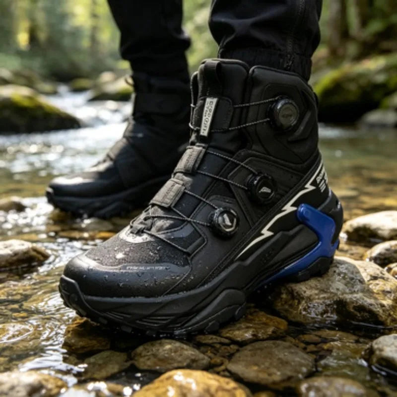 2026 New Trend Men Hiking Sneakers Comfortable Trekking Shoes Men Quick Lacing Climbing Shoes For Men High Top Man Shoe Mountain
