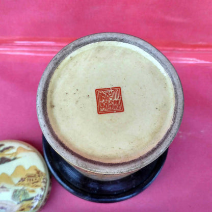 Chinese Creative Antique rose porcelain Tea Jar Tea Tube Home Collection Ornament Crafts