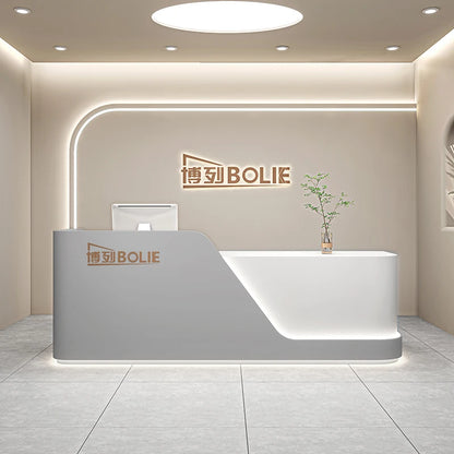 Organizers Minimalist Reception Desks Led Lights Curved Modern Reception Desks Beauty Salon Comptoire Accueil Trendy Furniture - Kimlud