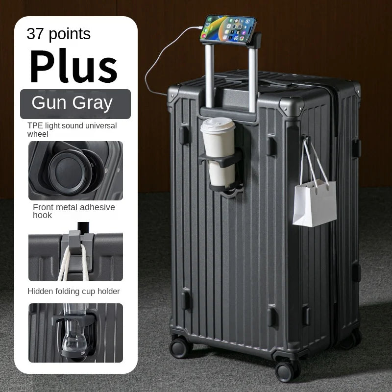 Multifunctional Suitcase Large Capacity 30inch Thickened Sturdy Aluminum Frame Travel Suitcase Trolley Case Extra Large...