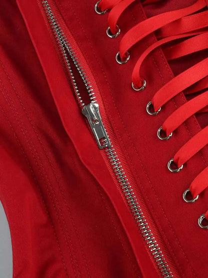 Red Solid Spliced Appliques Slim Backless Short Dresses For Women Strapless Sleevelss Patchwork Lace Up Dress Female Sexy LSW7