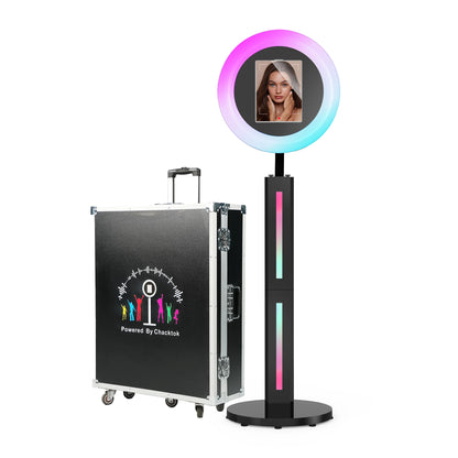 Ipad Photo Booth Machine with Flight Case, Logo Adjustment, Support Software and Remote Control, Suitable for Parties,...