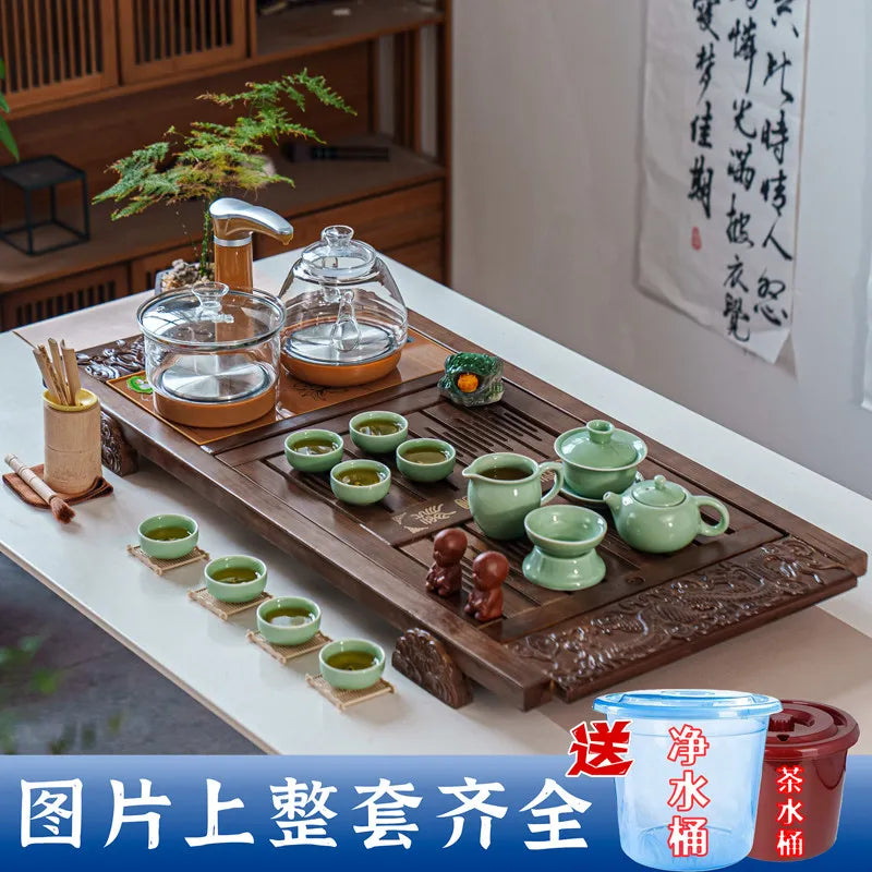 Kung Fu Ceremony Tea Tray Rectangle Drainage Pot Drip Accessories Luxury Tea Tray Hospitality Valet Bandejas Home Decorationgs - Kimlud