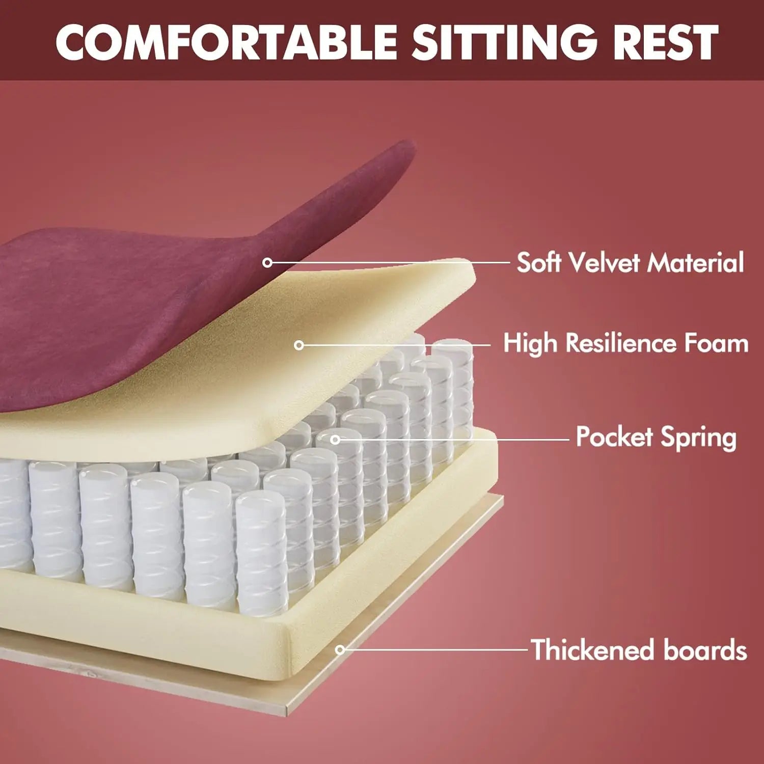 Red Velvet Fabric Gaming Chair for Adult, Ergonomic Comfortable Video Gamer Chair with Footrest, Reclining Office, Customized