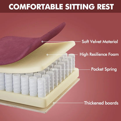 Red Velvet Fabric Gaming Chair for Adult, Ergonomic Comfortable Video Gamer Chair with Footrest, Reclining Office, Customized